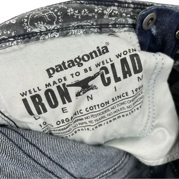 PATAGONIA Organic Cotton Stretch Slim Fit Midrise Indigo Cargo Jeans Size 25 - Picture 10 of 10